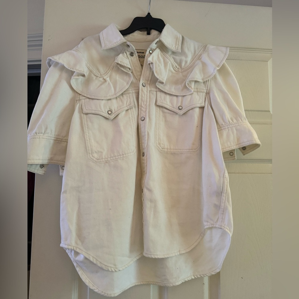 Zadig and Voltaire White Denim Top